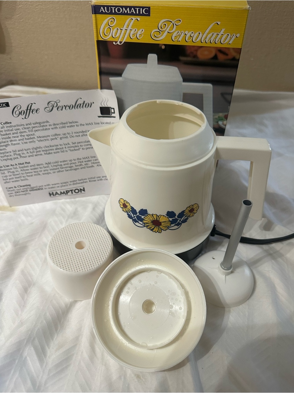 New Old Stock Hampton 3 cup Electric Percolator/ Coffee Pot. - Picture 8 of 10